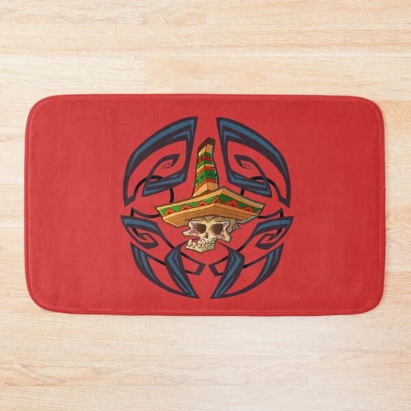 Item preview, mexican mustage skull red designed and sold by RemcoBakker.
