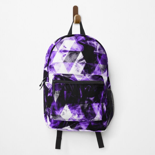 Item preview, Electrifying ultra violet purple black white sparkly triangle flames geometric design designed and sold by PLdesign.