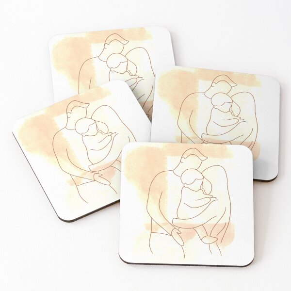 Item preview, Family Four (draw for pregnant mother) Pink line art designed and sold by Adricaramelo.
