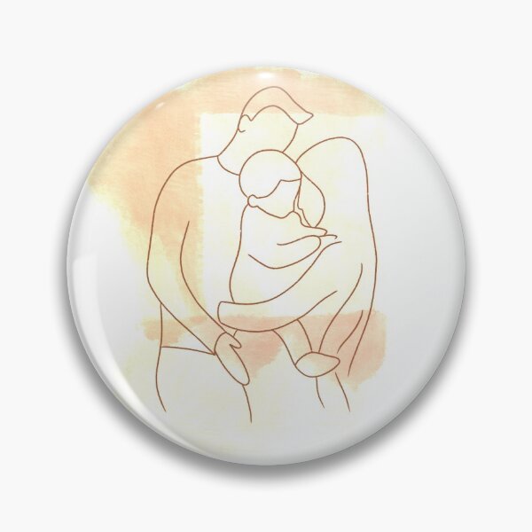 Item preview, Family Four (draw for pregnant mother) Pink line art designed and sold by Adricaramelo.