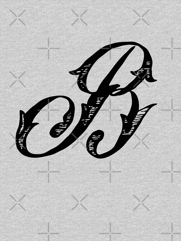 Vintage Stylish Black and White Monogram Letter B