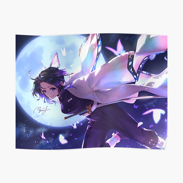 Demon Slayer Kimetsu No Yaiba Shinobu Poster By Lawliet1568 Redbubble