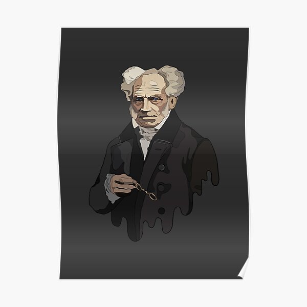 Illustration of Arthur Schopenhauer - a German philosopher, representative of pessimism Poster