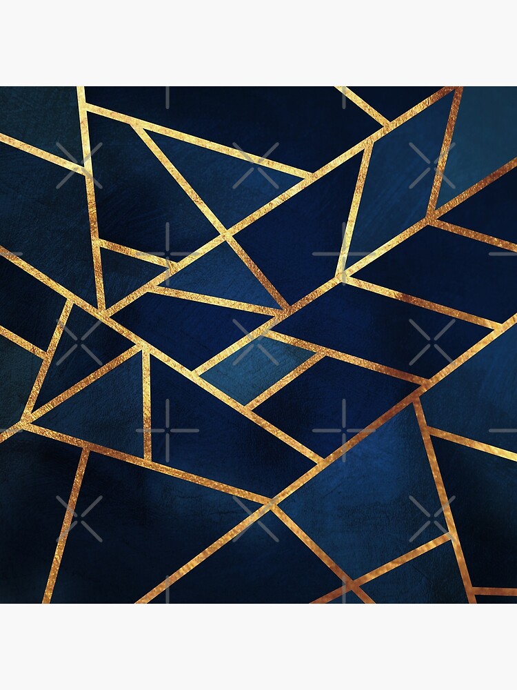 Navy Gold Stone Geometric by themadesigns
