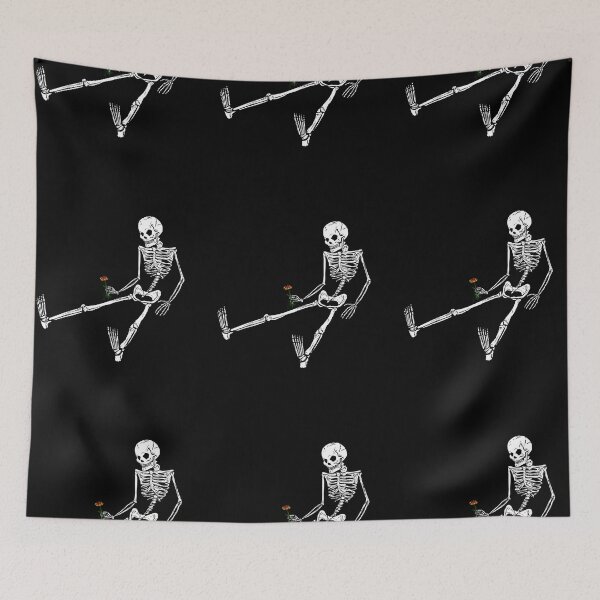 Item preview, skeleton picking a flower designed and sold by emmakayleigh.