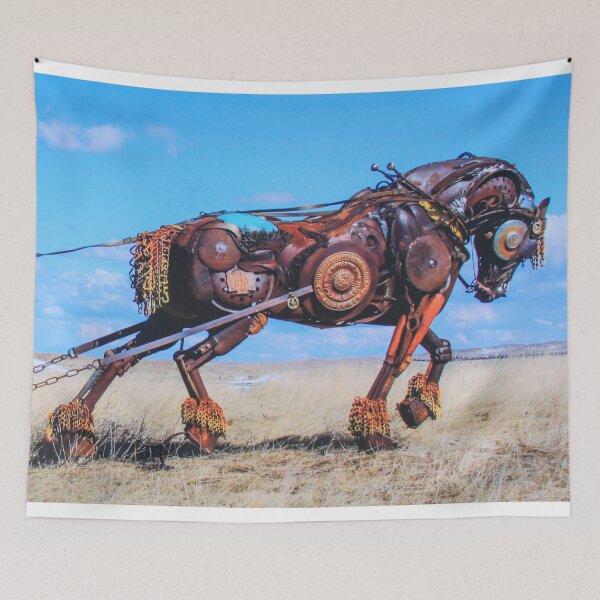 Item preview, Horse working in the fields metal sculpture designed and sold by EstelleRossetti.