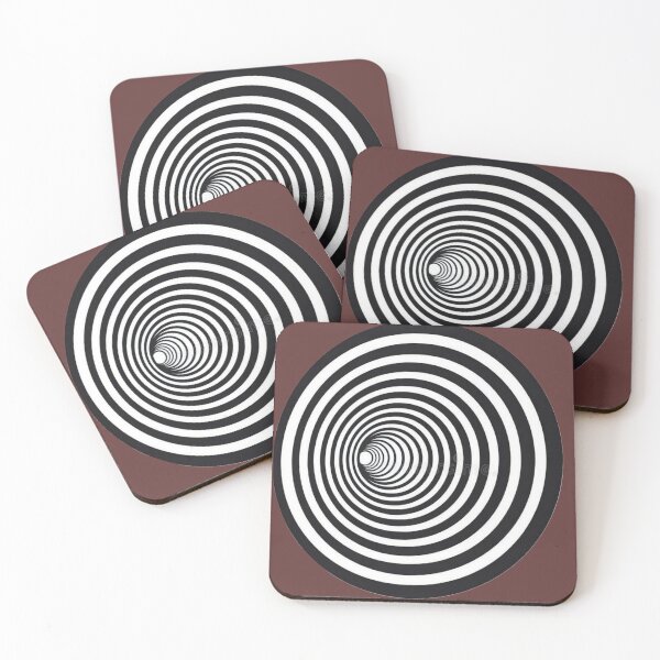 Spiral Illusion Tunnel 3D Coasters (Set of 4)