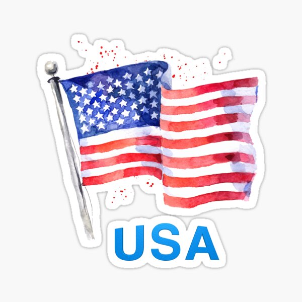 WATERCOLOR FLAG OF USA Sticker