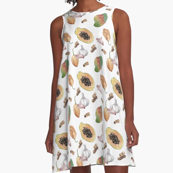Habanero Pepper - White A-Line Dress