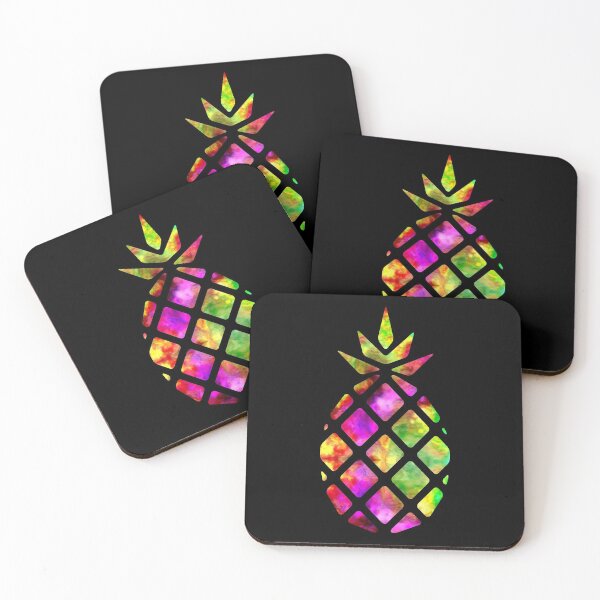 Item preview, Watercolor Geometric Tropical Colorful Pineapple - Black designed and sold by MysticMagpie.