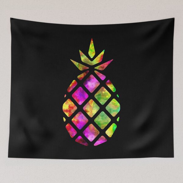 Item preview, Watercolor Geometric Tropical Colorful Pineapple - Black designed and sold by MysticMagpie.