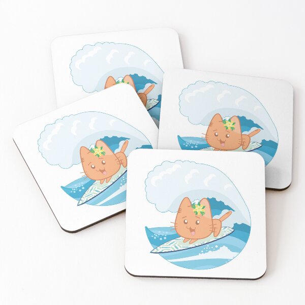 Item preview, Surfing Flower Kitty designed and sold by hitpointer.