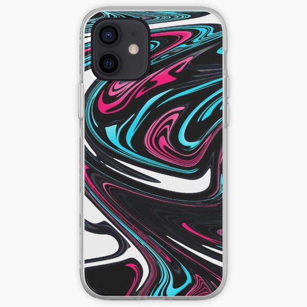 Lignes rouges bleues Coque souple iPhone