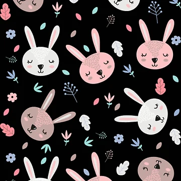 Artwork thumbnail, Cute Rabbits Pattern  by joabaj