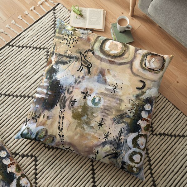 Mossy Cave Abstract OOAK You are an Original Abstract Floor Pillow
