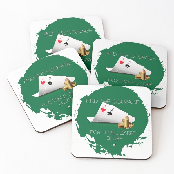Item preview, Two playing cards and three weapon bullets with an inscription designed and sold by Alexandra Kueny.