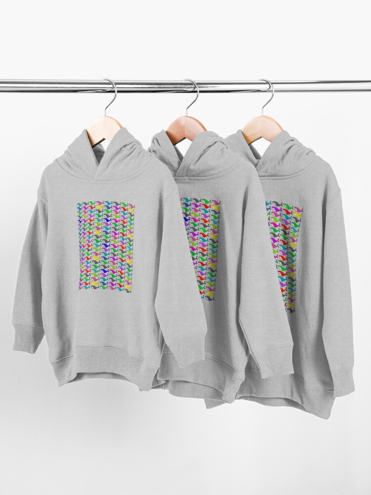 Alternate view of Rainbow whales Toddler Pullover Hoodie