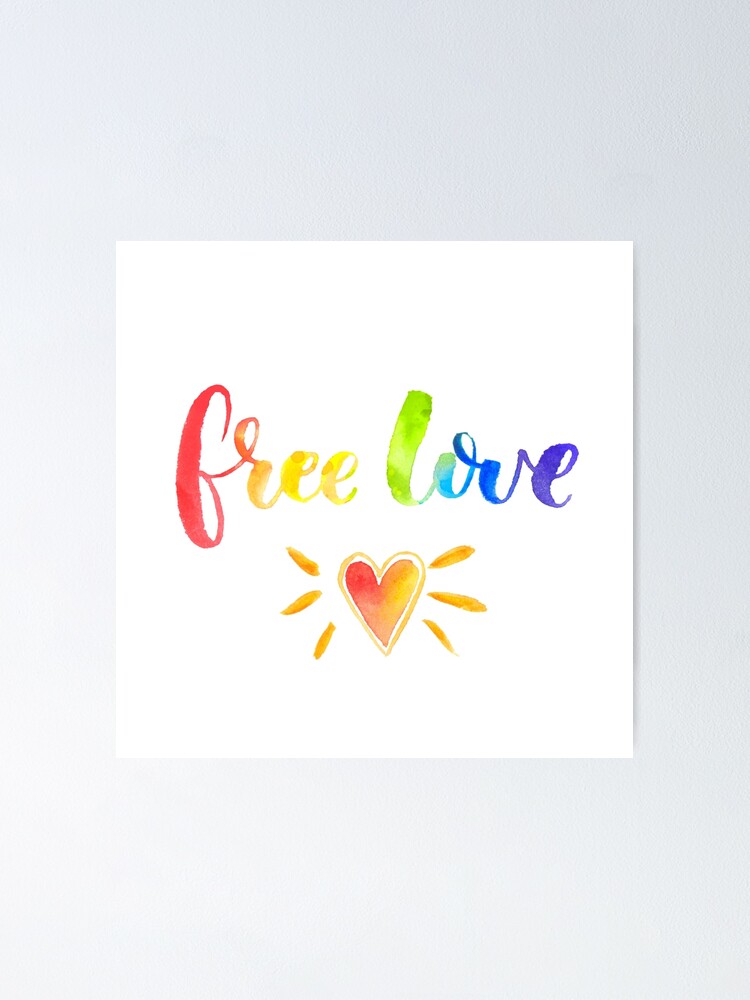 Poster Amour Libre Citation De Rainbow Par Annakutukova Redbubble