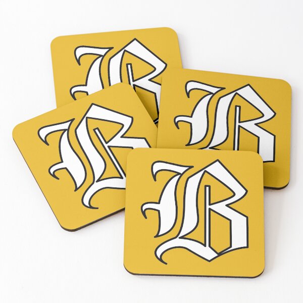Item preview, Bubs B on gold, white fill designed and sold by BubShop on Redbubble | Tufts Bubs Merch.