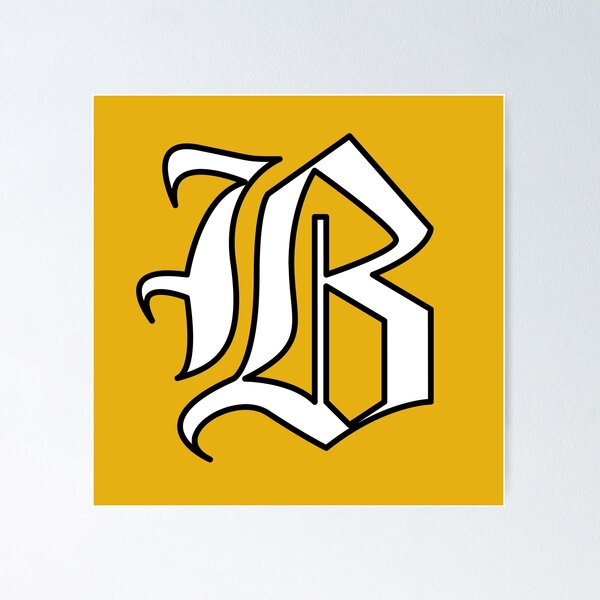 Item preview, Bubs B on gold, white fill designed and sold by BubShop on Redbubble | Tufts Bubs Merch.