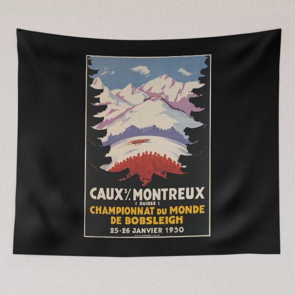 Item preview, Caux Montreaux 1930 vintage travel poster designed and sold by stickart-marek.