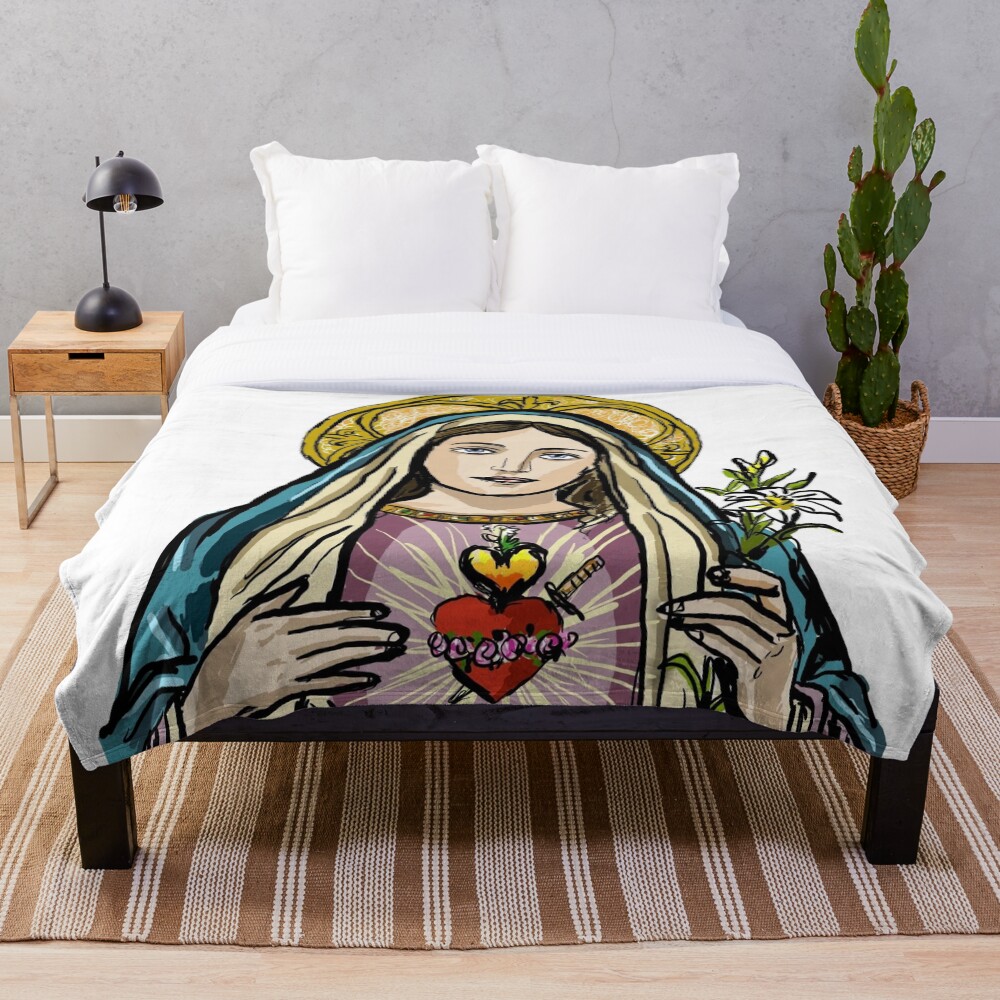 "Mother Mary " Throw Blanket for Sale by katherineliart Redbubble
