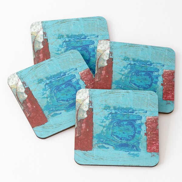 Item preview, Blue And Red Grunge Abstract  designed and sold by Elena Ray.