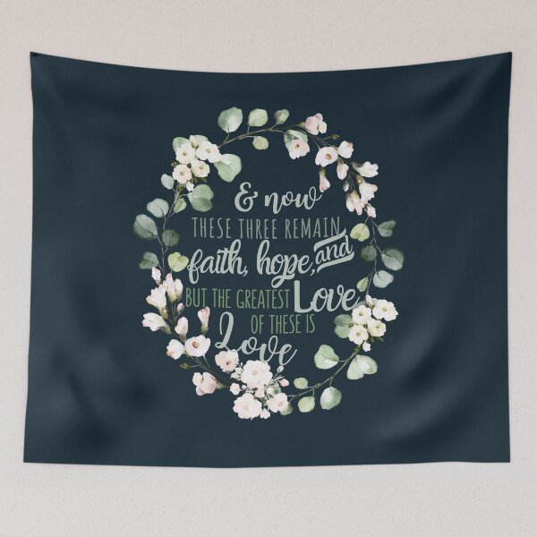 Item preview, Christian Wreath Design - Faith Hope and Love 1 Corinthians 13:13 designed and sold by palmsandprints2.