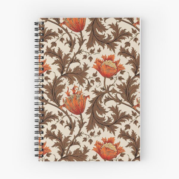 Item preview, William Morris Anemone, Beige, Brown and Rust Orange  designed and sold by Marymarice.