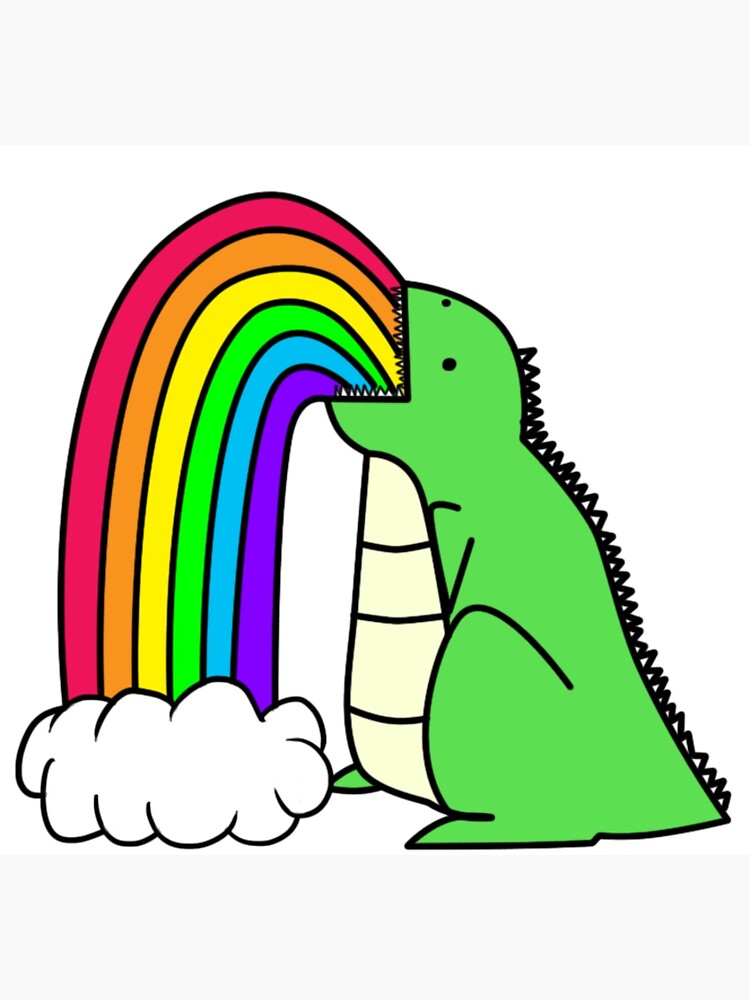 rainbow and dinosaur