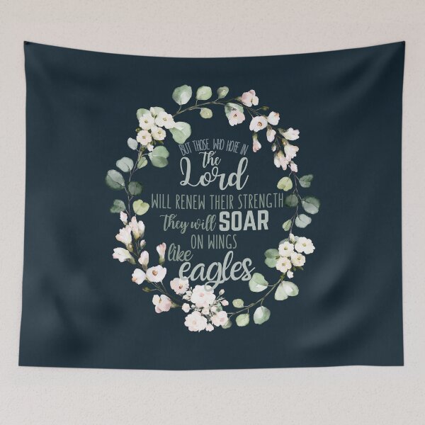 Item preview, Christian Wreath Design - Soar on Wings Like Eagles Isaiah 40:31 designed and sold by palmsandprints2.