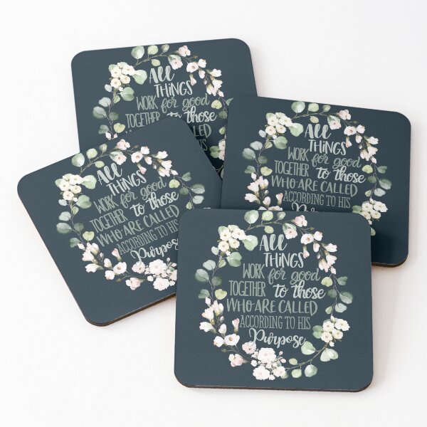 Item preview, Christian Wreath Design - All Things Work Together for Good Romans 8:28 designed and sold by palmsandprints2.