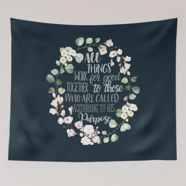 Item preview, Christian Wreath Design - All Things Work Together for Good Romans 8:28 designed and sold by palmsandprints2.