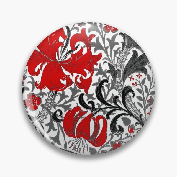 Item preview, William Morris Iris and Lily, Black, White and Red designed and sold by Marymarice.