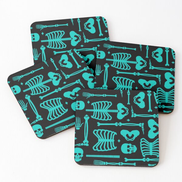 Item preview, Halloween Teal Skeleton Pattern designed and sold by ryaneliz91.
