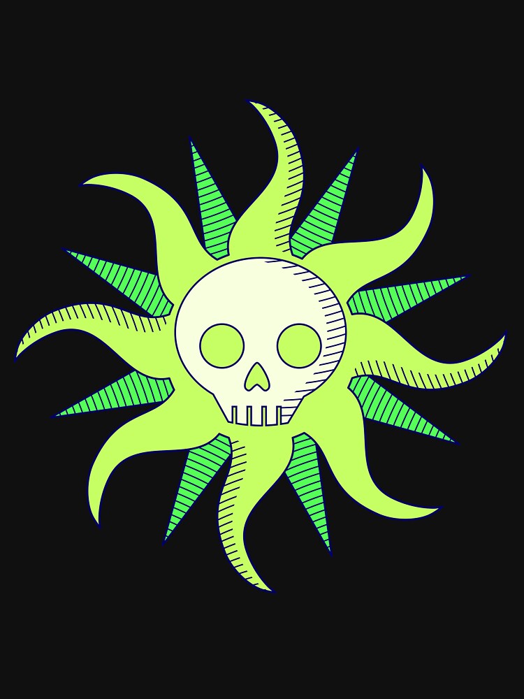 Thumbnail 7 of 7, Classic T-Shirt, neon skull faced sun designed and sold by indiVisibl.