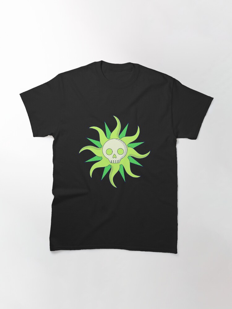 Thumbnail 3 of 7, Classic T-Shirt, neon skull faced sun designed and sold by indiVisibl.