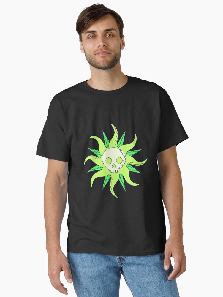 Thumbnail 2 of 7, Classic T-Shirt, neon skull faced sun designed and sold by indiVisibl.