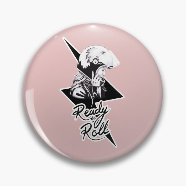 Item preview, READY TO ROLL - women who ride, lightning bolt, motorcycle helmet #3 designed and sold by MishfitMoto.