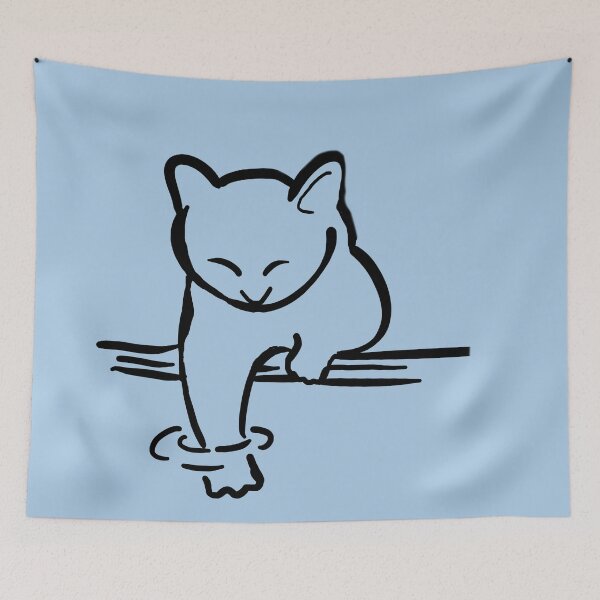 Item preview, A Cat Touching Water, meow  designed and sold by berlinius.