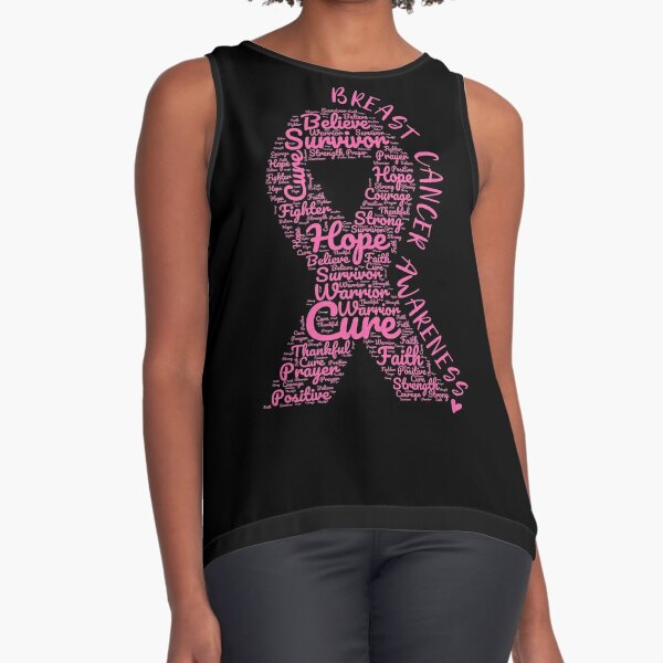 Breast Cancer Awareness Pink Ribbon With Positive Words