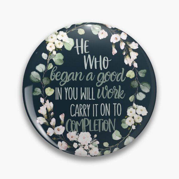 Item preview, Philippians 1:6 He Who Began a Good Work in You - Christian Wreath Design designed and sold by palmsandprints2.