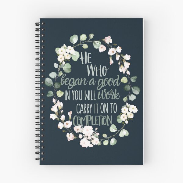 Item preview, Philippians 1:6 He Who Began a Good Work in You - Christian Wreath Design designed and sold by palmsandprints2.