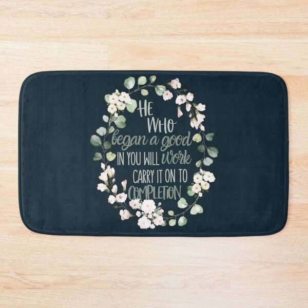 Item preview, Philippians 1:6 He Who Began a Good Work in You - Christian Wreath Design designed and sold by palmsandprints2.