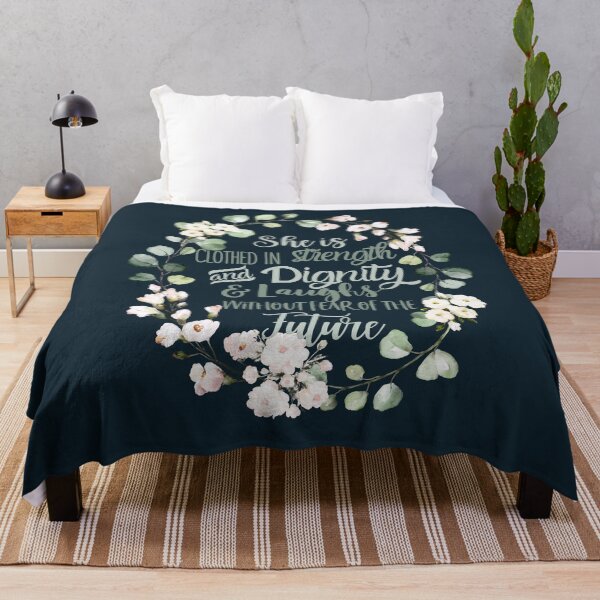 Item preview, Proverbs 31:25 Clothed in Strength and Dignity - Christian Wreath Design designed and sold by palmsandprints2.