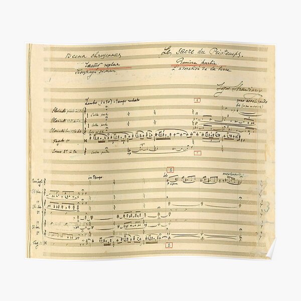Stravinsky | Rite of Spring | original manuscript sheet Poster
