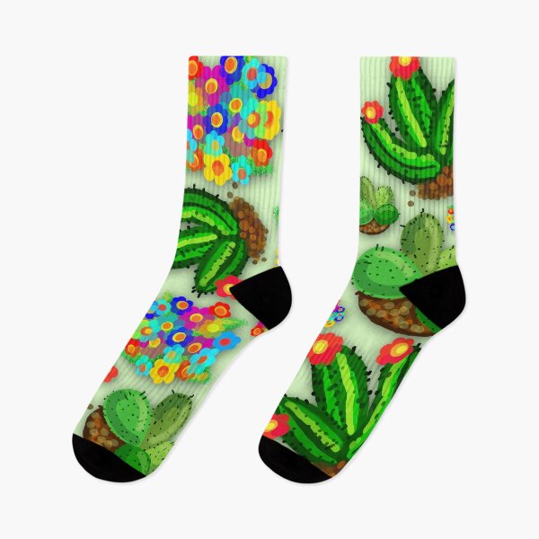 Item preview, Cactus Succulents and Flowers Colorful Doodles  designed and sold by BluedarkArt.