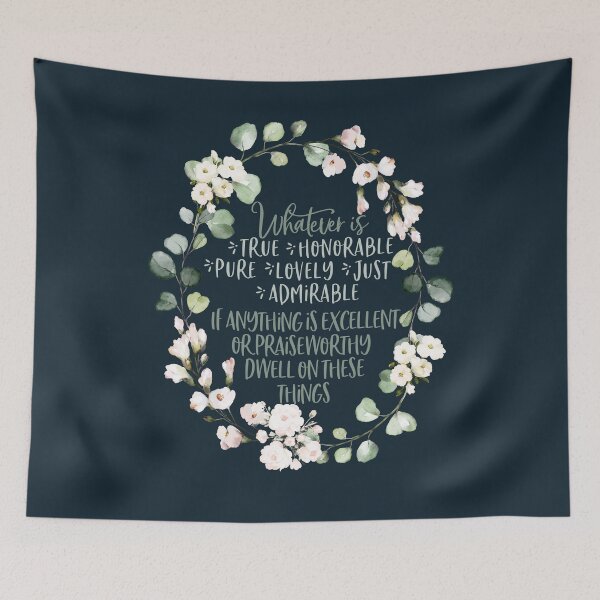 Item preview, Philippians 4:8 Whatever is True - Christian Wreath Design designed and sold by palmsandprints2.