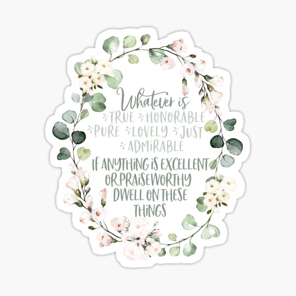 Item preview, Philippians 4:8 Whatever is True - Christian Wreath Design designed and sold by palmsandprints2.