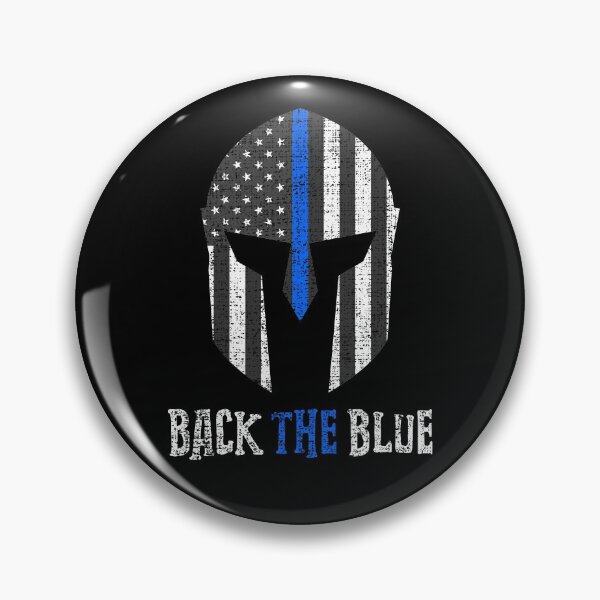 Item preview, Blue Line American Flag Spartan Helm designed and sold by LifeQuotes.
